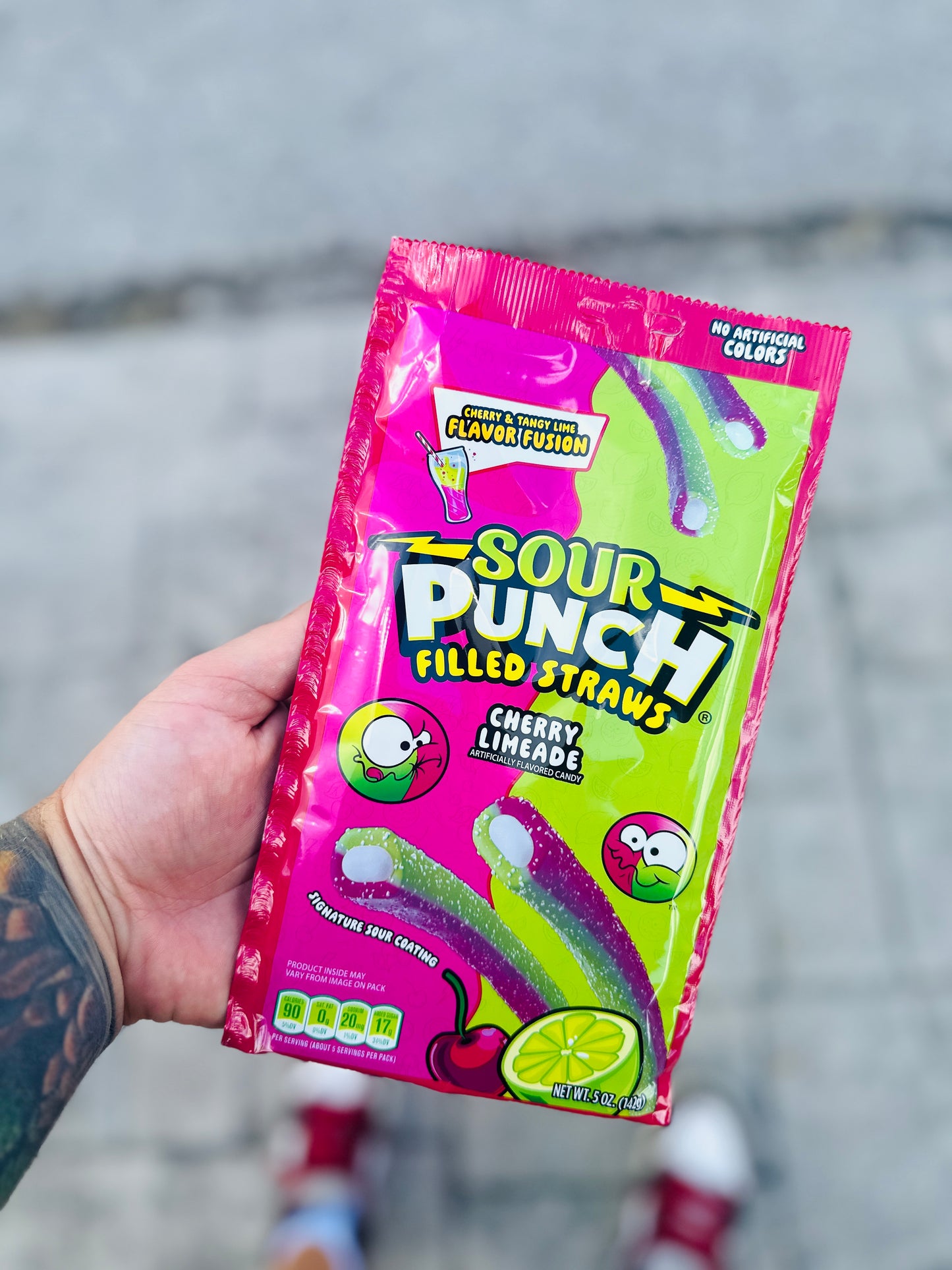 Sour Punch Filled Straws – Cherry Limeade