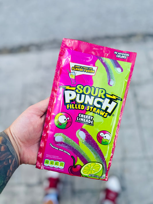 Sour Punch Filled Straws – Cherry Limeade