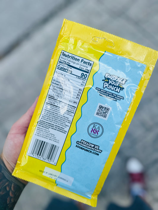 Sour Punch Filled Straws – Blue Raz Lemonade